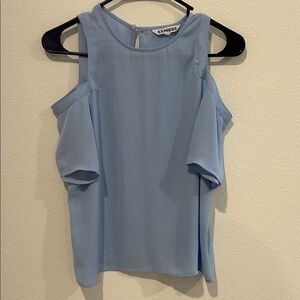 Express Women's Sky Blue Cold Shoulder Blouse